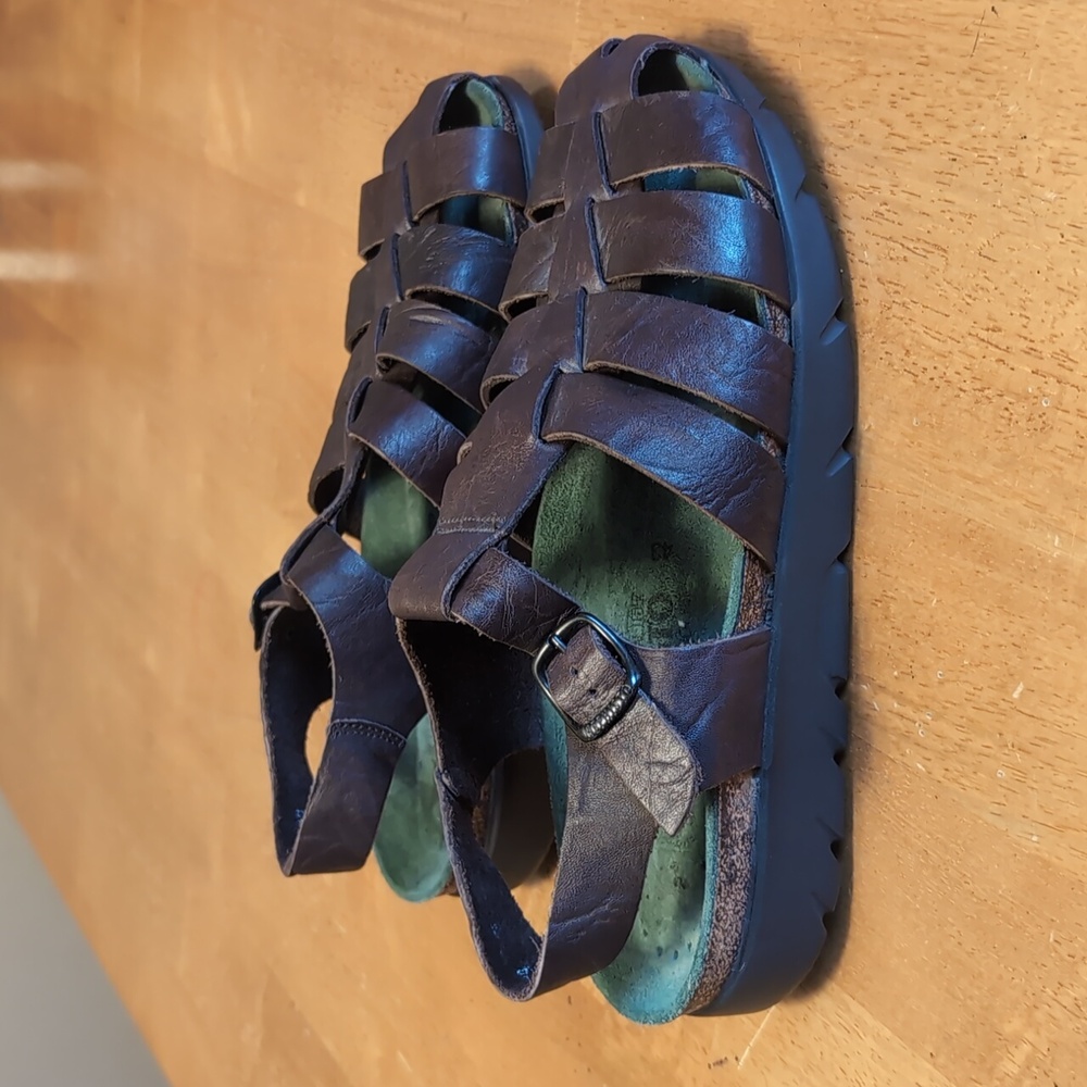 Mephisto Sam Brown Leather Sandals